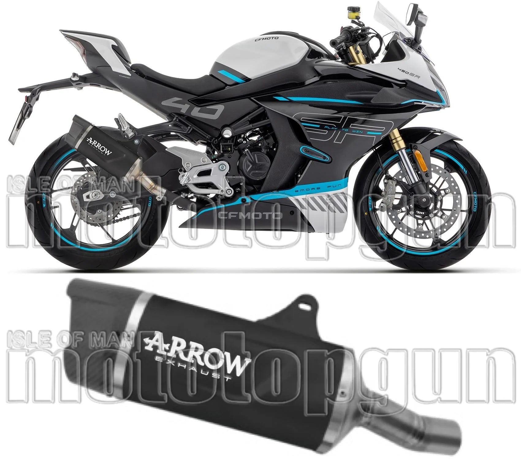 Exhaust Tip With Noise Certification Indy-Race Evo Black Aluminium Carby End Cap - Arrow Special Parts Compatible With Cfmoto 450 Nk (2025-2026)