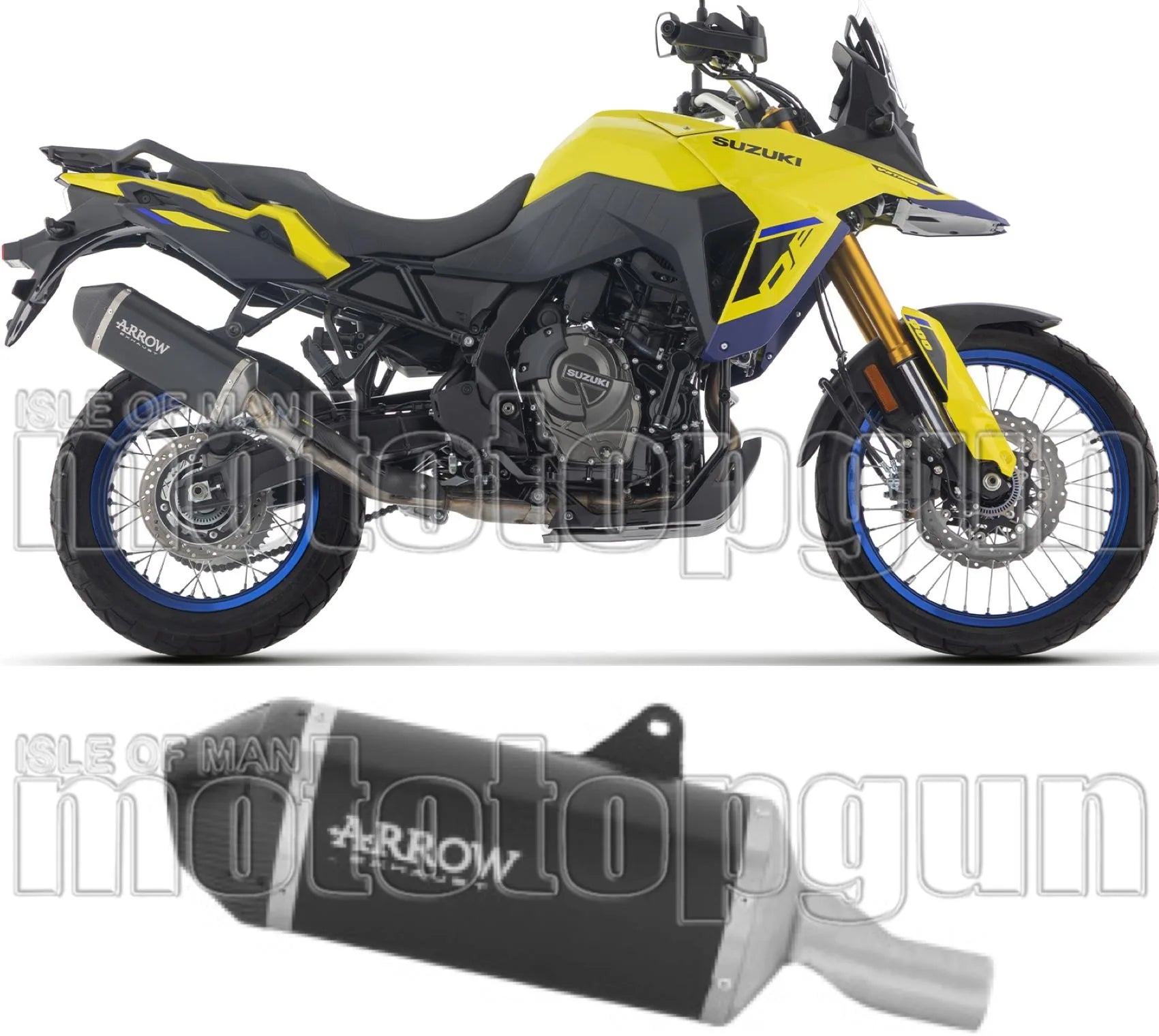 Exhaust Tip With Noise Certification Explorer Black Aluminium Carby End Cap - Arrow Special Parts Compatible With Suzuki V-Strom 800 Se (2025-2026)
