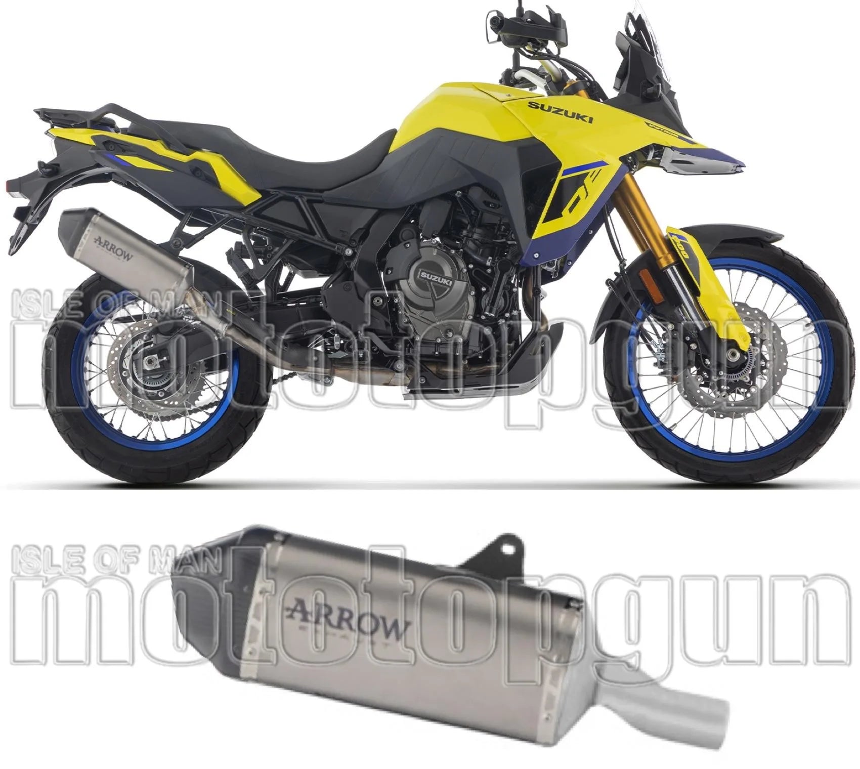 Exhaust Tip With Noise Certification Explorer Titanium Carby End Cap - Arrow Special Parts Compatible With Suzuki V-Strom 800 Se (2025-2026)