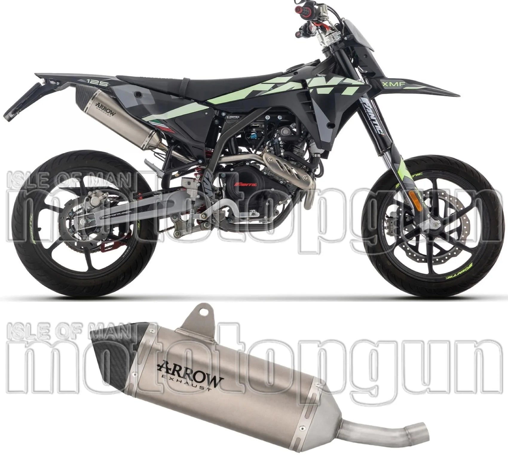 Exhaust Tip With Noise Certification Icon Titanium Carby End Cap - Arrow Special Parts Compatible With Fantic Motor Xmf 125 (2025-2026)