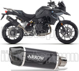 Exhaust Tip With Noise Certification Indy-Race Evo Black Aluminium Carbon - Arrow Special Parts Compatible With Bmw F 800 Gs (2024-2026)