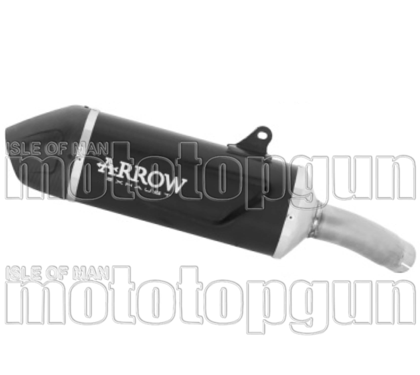 Exhaust Tip With Noise Certification Indy Race Evo Black Aluminium Carby End Cap - Arrow Special Parts Compatible With Moto Guzzi V 100 Mandello E5+ (2025-2026)