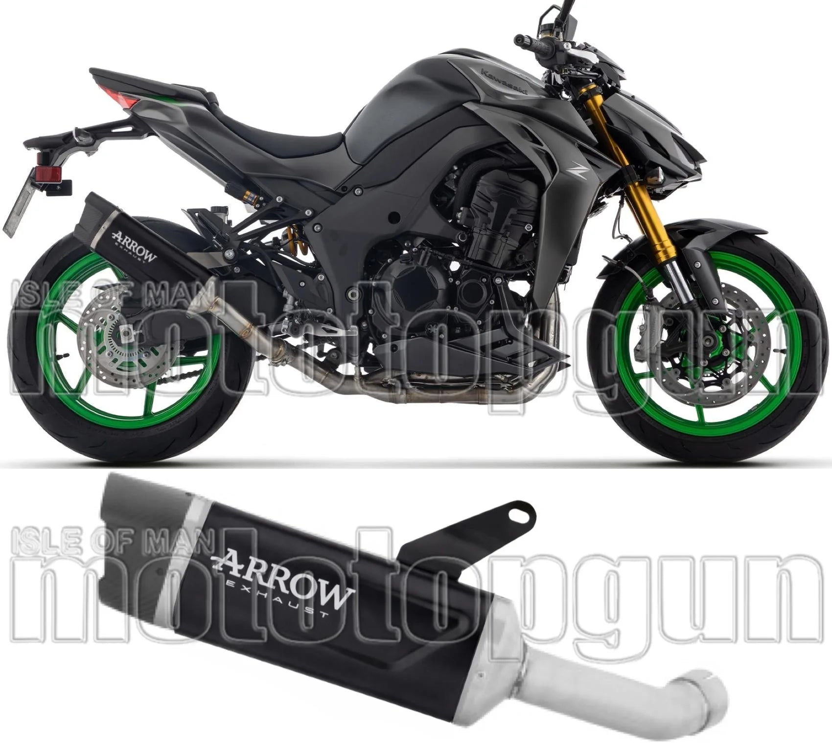 Exhaust Tip With Noise Certification Indy-Race Evo Black Aluminium Carby End Cap - Arrow Special Parts Compatible With Kawasaki Z 1100 (2025-2026)