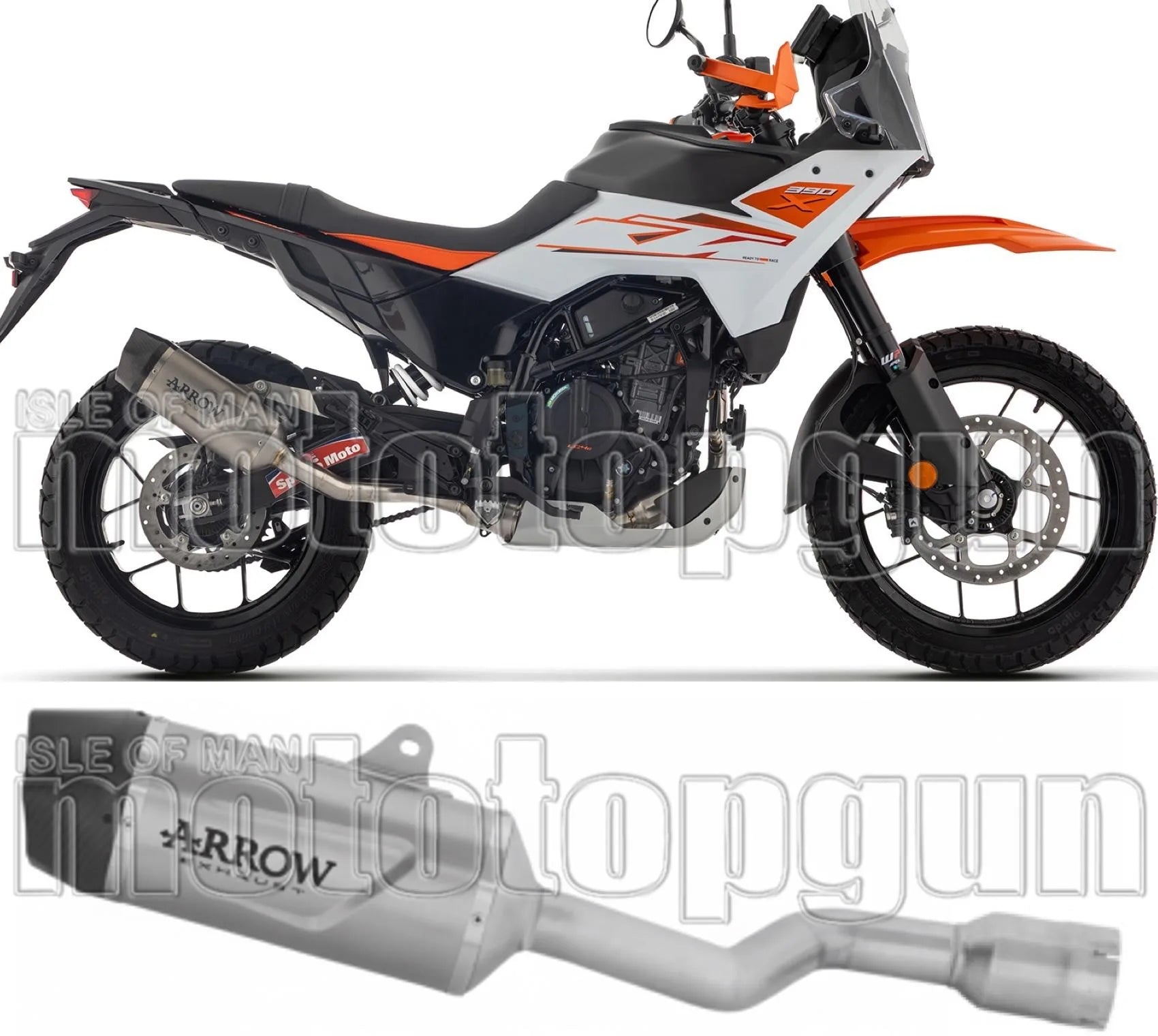 Exhaust Tip With Noise Certification Indy-Race Evo Titanium Carby End Cap - Arrow Special Parts Compatible With Ktm 390 Adventure X (2025-2026)