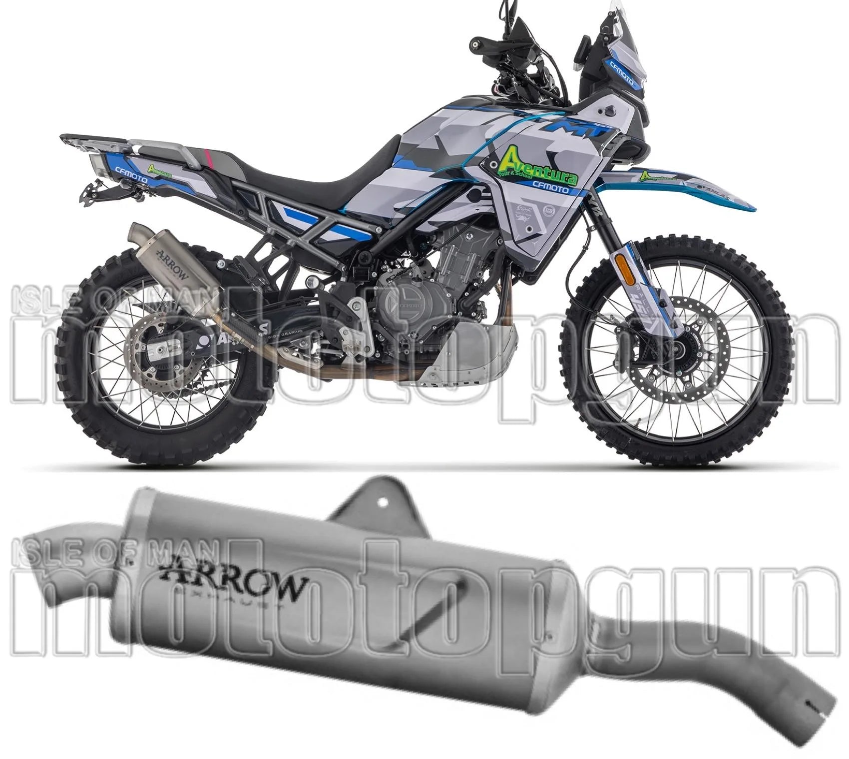 Exhaust Tip With Noise Certification Indy-Race Evo Titanium - Arrow Special Parts Compatible With Cfmoto 450 Mt (2024)