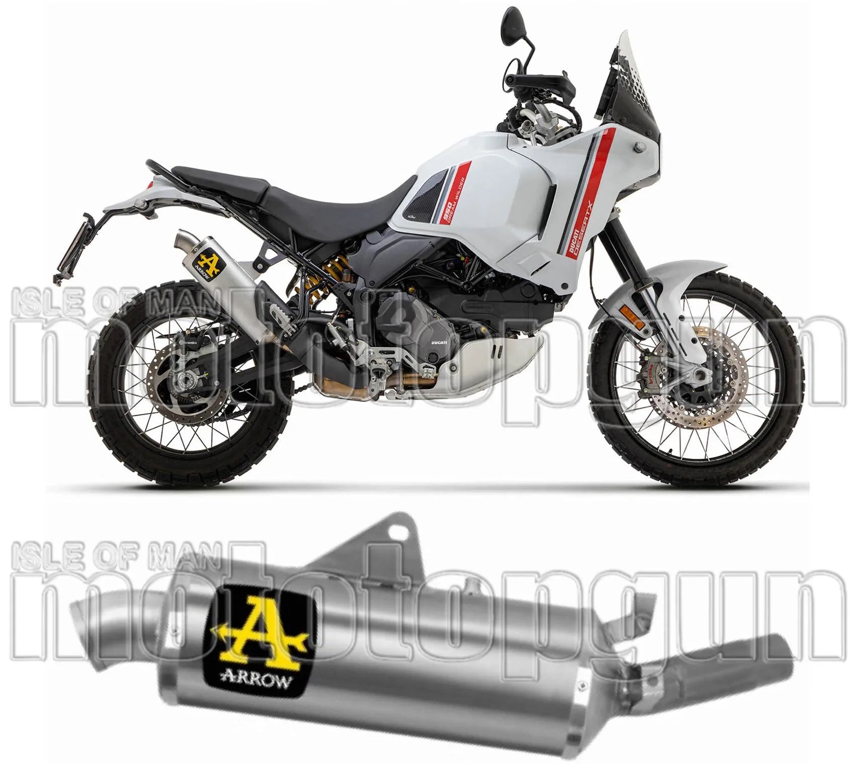 Exhaust Tip With Noise Certification Indy-Race Aluminium Stainless Steel - Arrow Special Parts Compatible With Ducati Desert-X 950 (2022-2025)