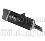 Exhaust Tip With Noise Certification Indy-Race Evo Black Aluminium Carbon - Arrow Special Parts Compatible With Kawasaki Z 500 (2024-2026)