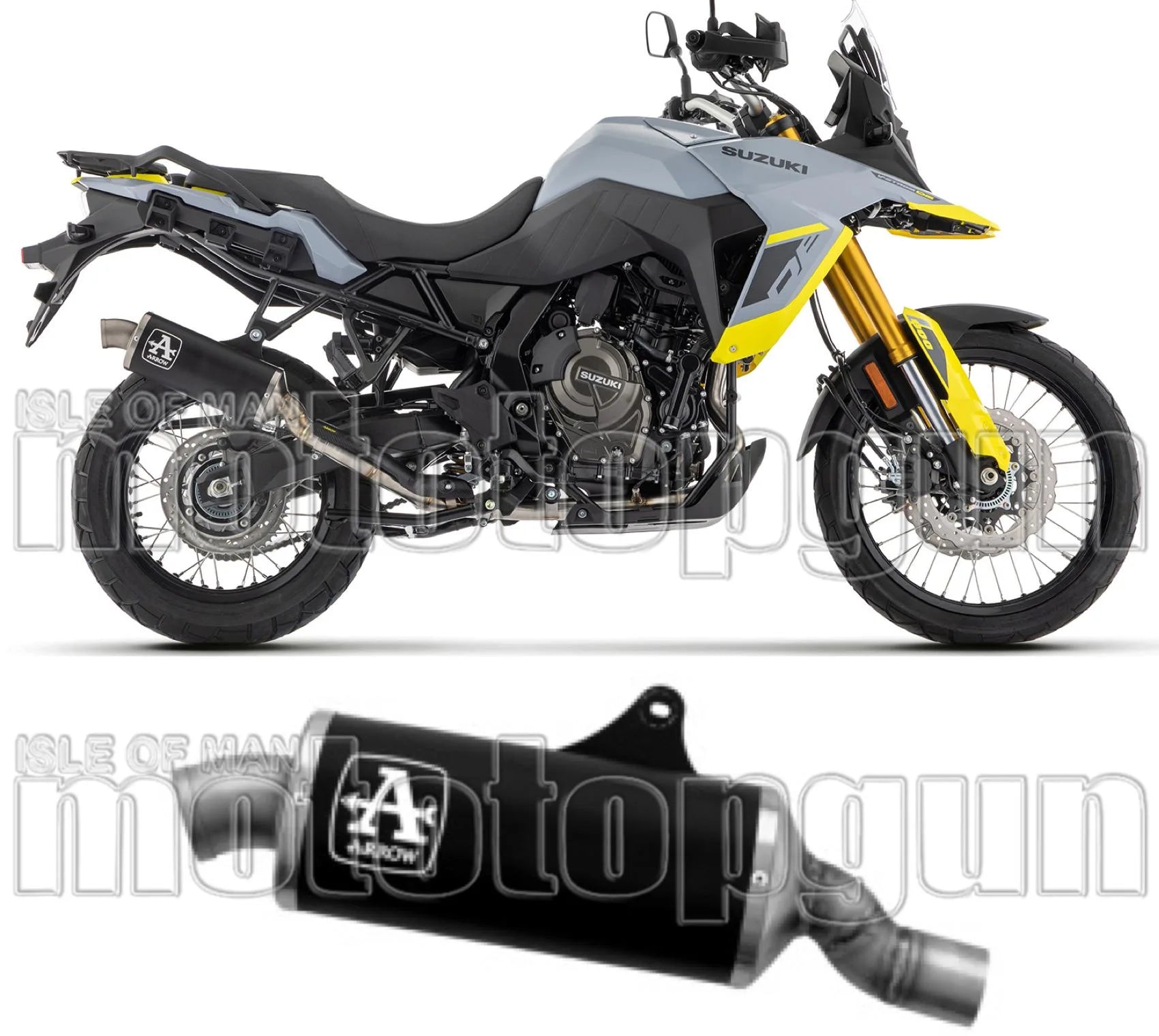 Exhaust Tip With Noise Certification Indy-Race Black Aluminium Steel End Cap - Arrow Special Parts Compatible With Suzuki V-Strom 800 Se (2025-2026)