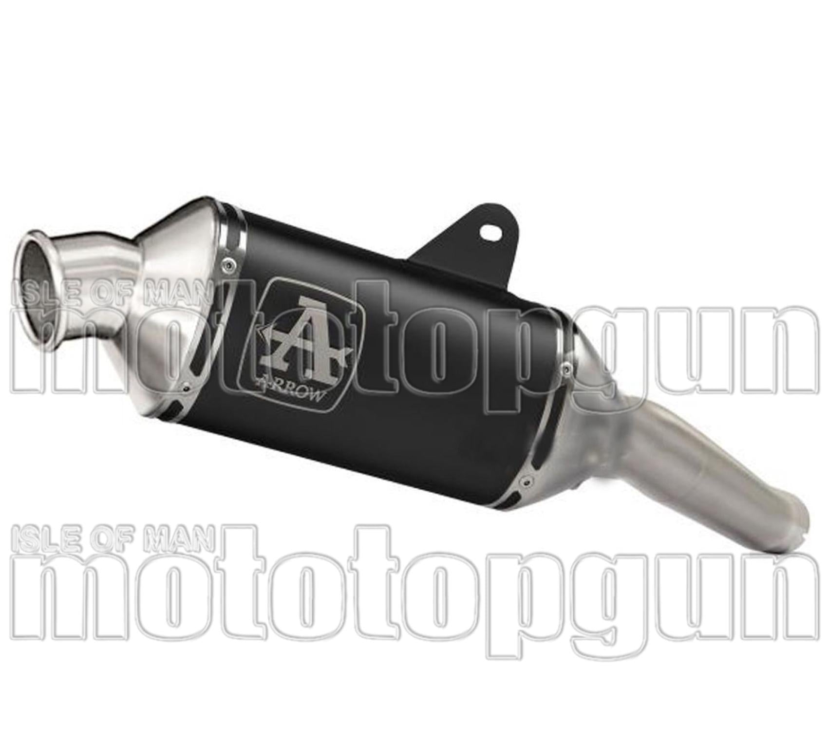 Exhaust Tip With Noise Certification Indy-Race Black Aluminium Stainless Steel - Arrow Special Parts Compatible With Moto Morini X-Cape 650 (2022-2025)
