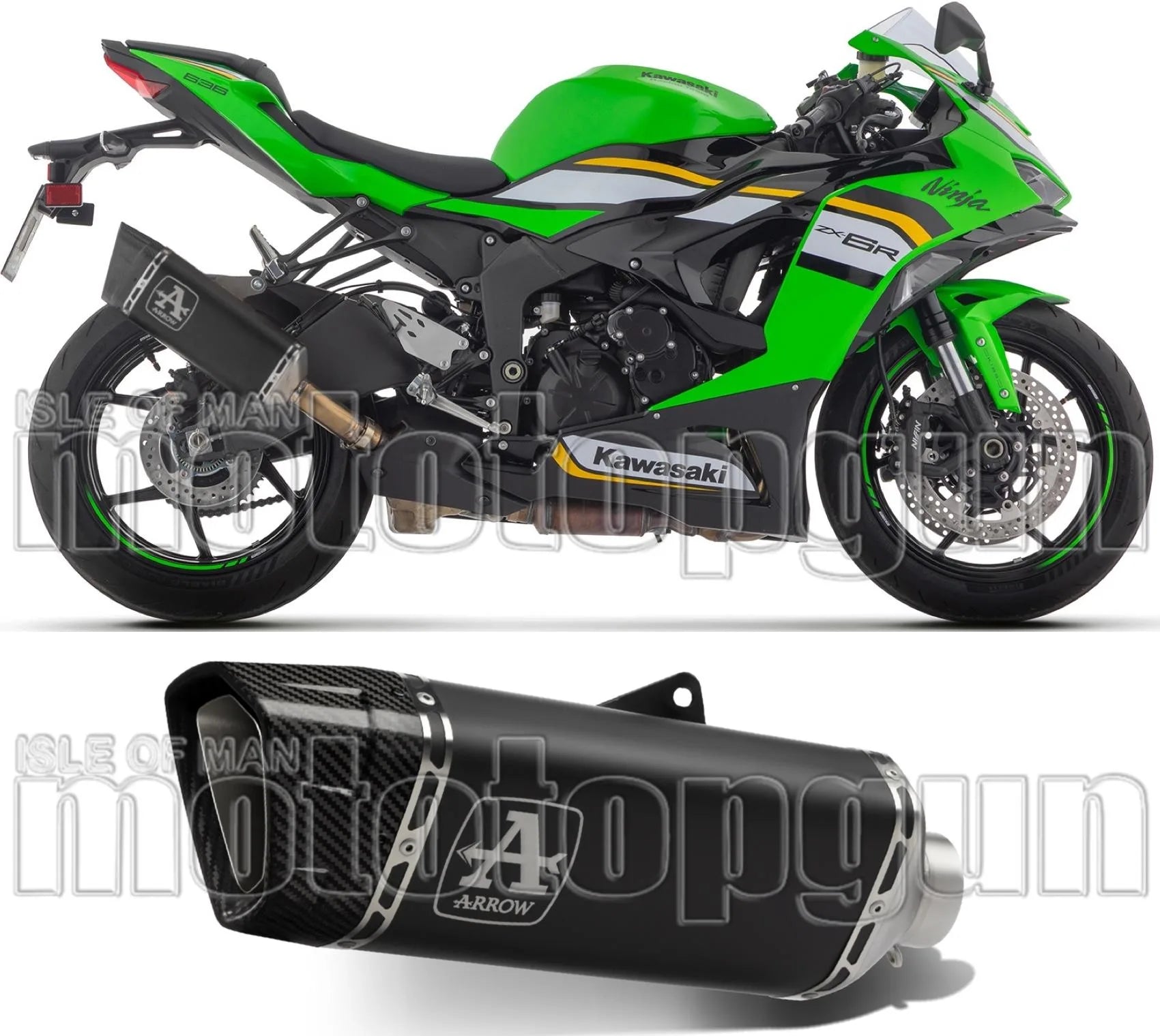 Exhaust Tip With Noise Certification Pista Titanium Carbon - Arrow Special Parts Compatible With Kawasaki Zx 6R 636 (2024-2026)