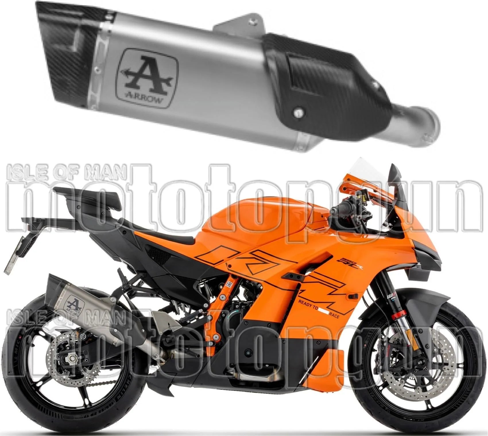 Exhaust Tip With Noise Certification Pista Titanium Carby End Cap - Arrow Special Parts Compatible With Ktm 990 Rc R (2026)
