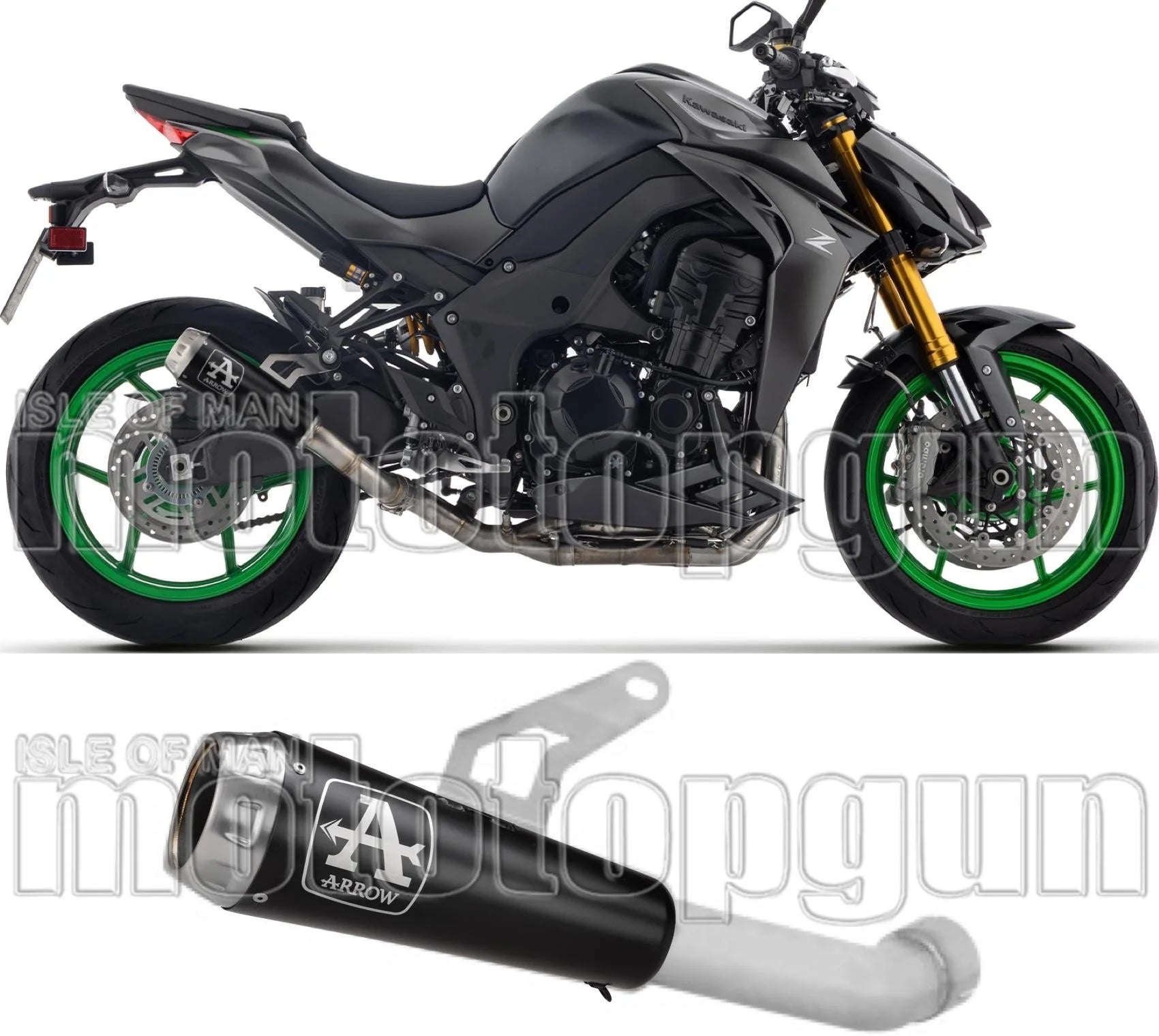 Exhaust Tip With Noise Certification Pro-Race Black Stainless Steel Steel End Cap - Arrow Special Parts Compatible With Kawasaki Z 1100 (2025-2026)