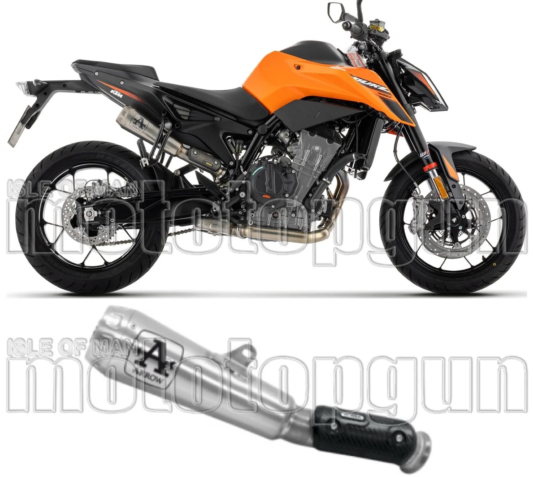 Exhaust Tip With Noise Certification Pro-Race Titanium - Arrow Special Parts Compatible With Ktm 790 Duke (2025-2026)