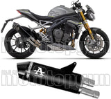 Exhaust Tip With Noise Certification Race-Tech Black Titanium Carbon - Arrow Special Parts Compatible With Triumph Speed Triple 1200 Rs (2021-2024)