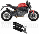 Exhaust Tip With Noise Certification Round Black Titanium Body And Carbon Cap - Arrow Special Parts Compatible With Ducati Monster 890 V2 (2026)