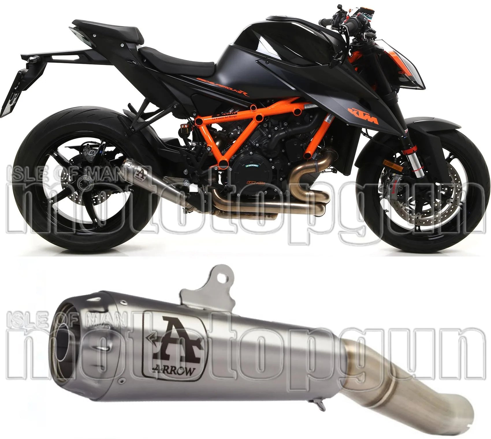 Exhaust Tip With Noise Certification Pro-Race Titanium Titanium - Arrow Special Parts Compatible With Ktm 1290 Superduke R (2020-2023)
