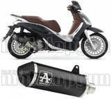 Non-Catalytic Exhaust Tip With Sound Certification Urban Black Aluminium Stainless Steel Black - Arrow Special Parts Compatible With Piaggio Beverly 300 Hpe (2021-2024)