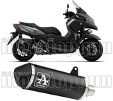 Exhaust Tip With Noise Certification Urban Black Aluminium Stainless Steel Black - Arrow Special Parts Compatible With Yamaha Tricity 300 (2021-2024)