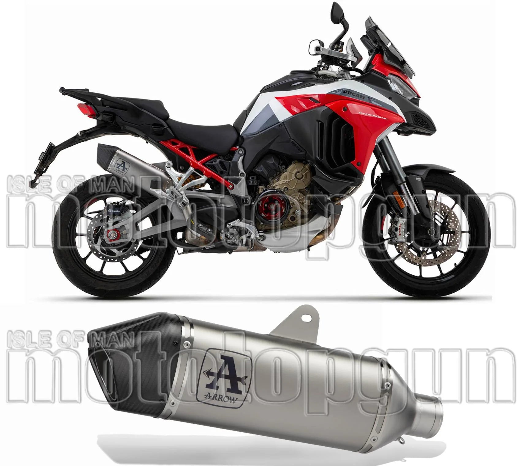 Exhaust Tip With Noise Certification Veloce Titanium Carbon - Arrow Special Parts Compatible With Ducati Multistrada V4 1100 (2021-2024)