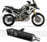 Exhaust Tip With Noise Certification Veloce Black Aluminium Carbon - Arrow Special Parts Compatible With Triumph Tiger 1200 (2022-2024)