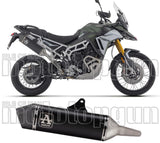 Exhaust Tip With Noise Certification Veloce Black Aluminium Carbon - Arrow Special Parts Compatible With Triumph Tiger 900 (2024-2026)