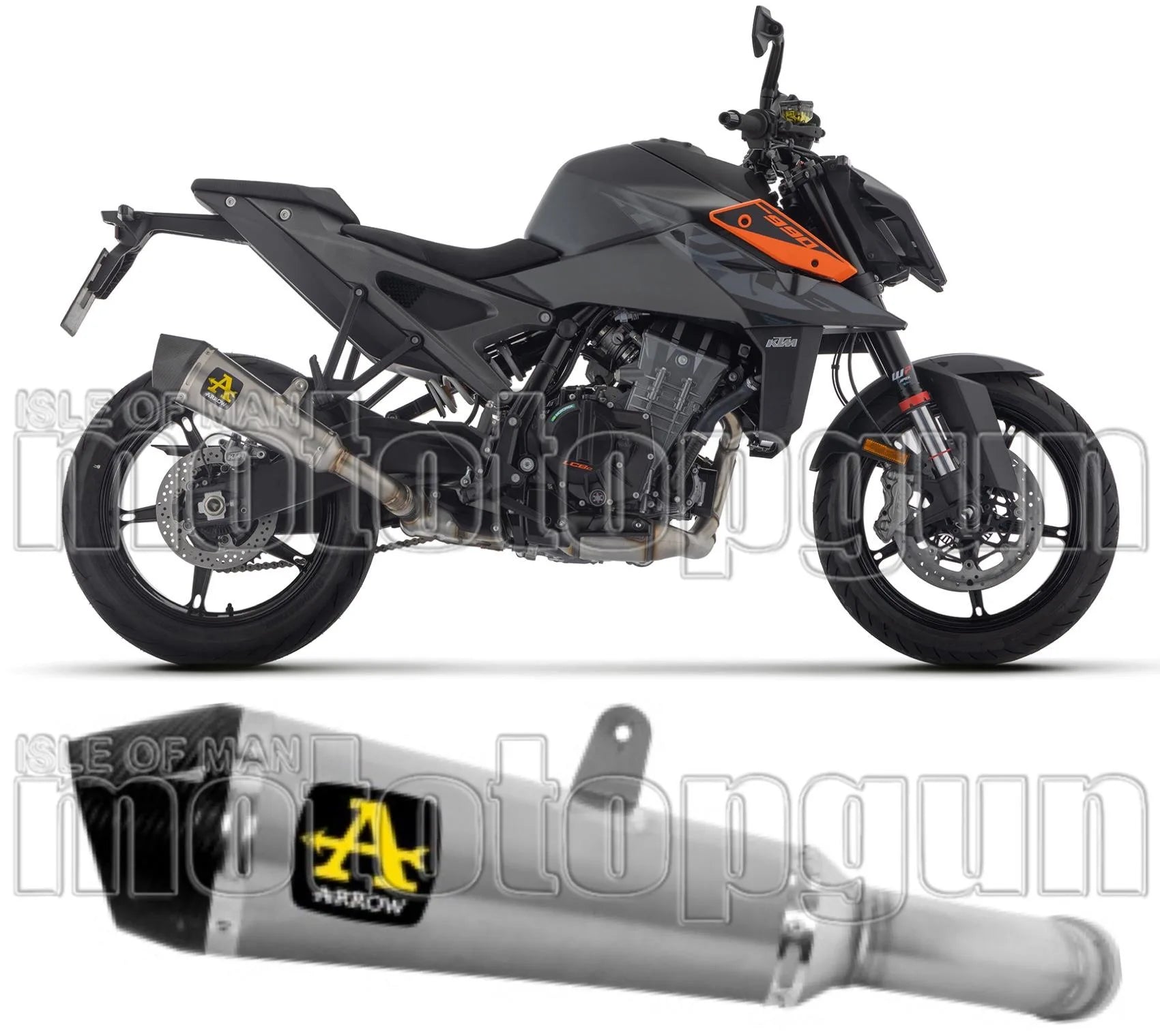 Exhaust Tip With Noise Certification X-Kone Titanium Carbon - Arrow Special Parts Compatible With Ktm 990 Duke (2024-2026)