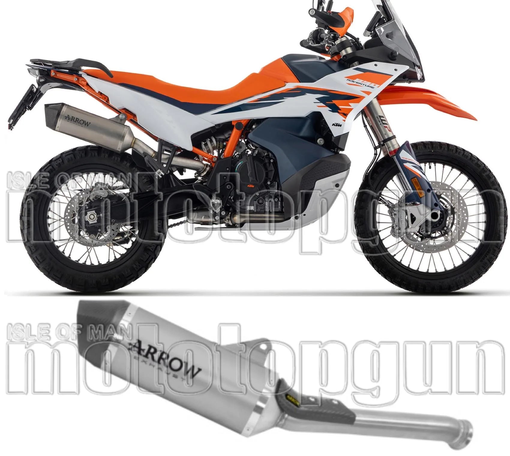 Exhaust Tip With Noise Certification Race-Tech Titanium Carbon - Arrow Special Parts Compatible With Husqvarna Norden 901 (2022-2023)