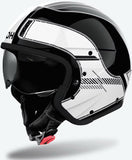 Urban Motorcycle Helmet Airoh J 110 - J1R39 Composite Carbon Gloss White Raster Size Xl