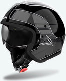 Urban Motorcycle Helmet Airoh J 110 - J1R99 Composite Carbon Dark Grey Gloss Raster Size S