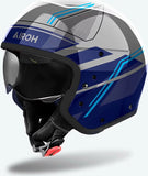 Urban Motorcycle Helmet Airoh J 110 - J1S18 Composite Carbon Gloss Blue Slim Size M