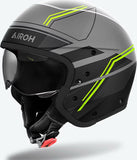Urban Motorcycle Helmet Airoh J 110 - J1S31 Composite Carbon Matte Yellow Slim Size L