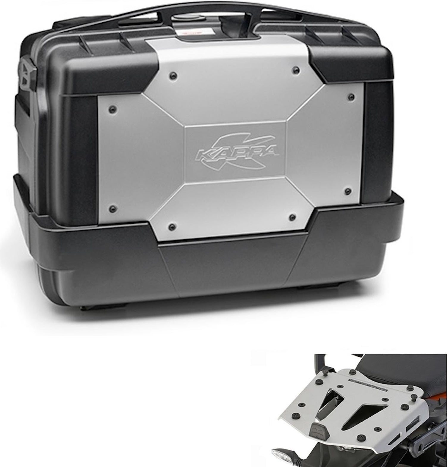 Top Case Kgr46 + Rear Rack Aluminium Garda - Kappa Moto Compatible With Triumph Tiger 800 Xc - Xr (2018-2019)