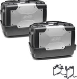 Side Cases Kgr46Pack2 + Side Cases Holder Garda - Kappa Moto Compatible With Moto Guzzi V7 850 Stone (2021-2023)