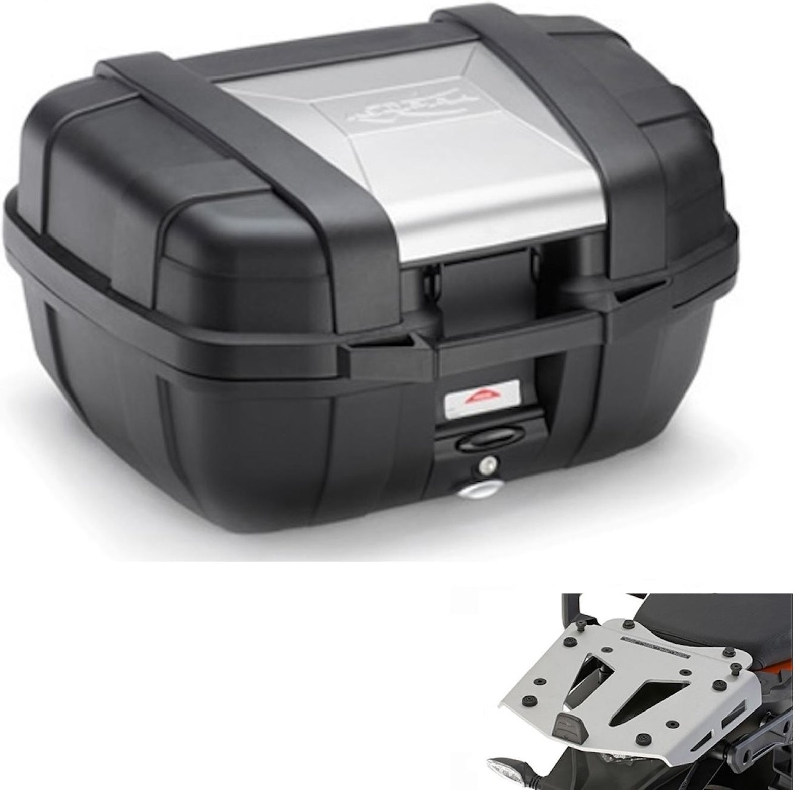 Top Case Kgr52 + Rear Rack Aluminium Garda - Kappa Moto Compatible With Moto Guzzi V85 Tt (2019-2023)