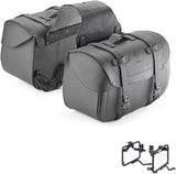 Side Bags Kmlw01 + Side Bags Holder - Kappa Moto Compatible With Kawasaki Z 650 (2020-2023)
