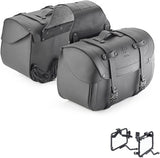 Side-Bags Kmlw01 16-25 Lt + Side-Case Holder - Kappa Moto Compatible With Honda Hornet 600 - Abs (2007-2010)