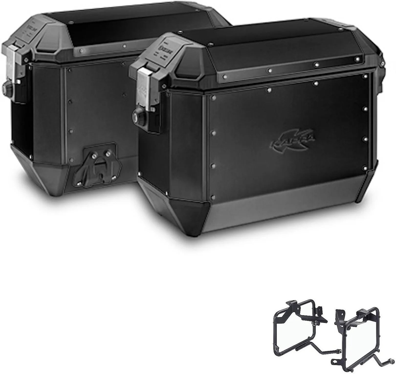 Side Cases Kms36Bpack2 + Side Cases Holder K'Mission Aluminium - Kappa Moto Compatible With Benelli Trk 502 (2017-2020)