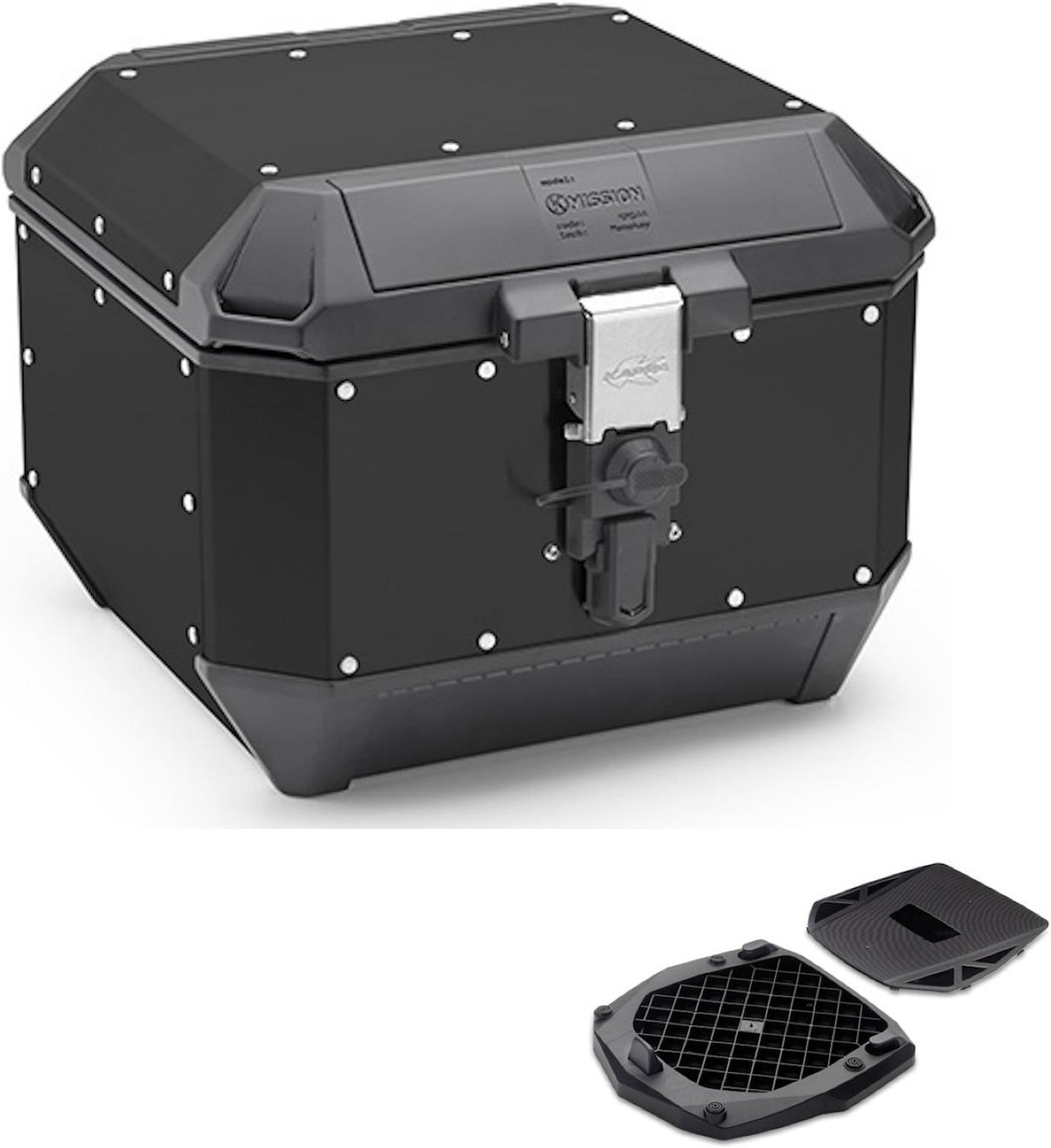 Top Case Kms44B + Rear Rack K'Mission Aluminium - Kappa Moto Compatible With Moto Guzzi V7 Iii Stone Night Pack (2019-2020)