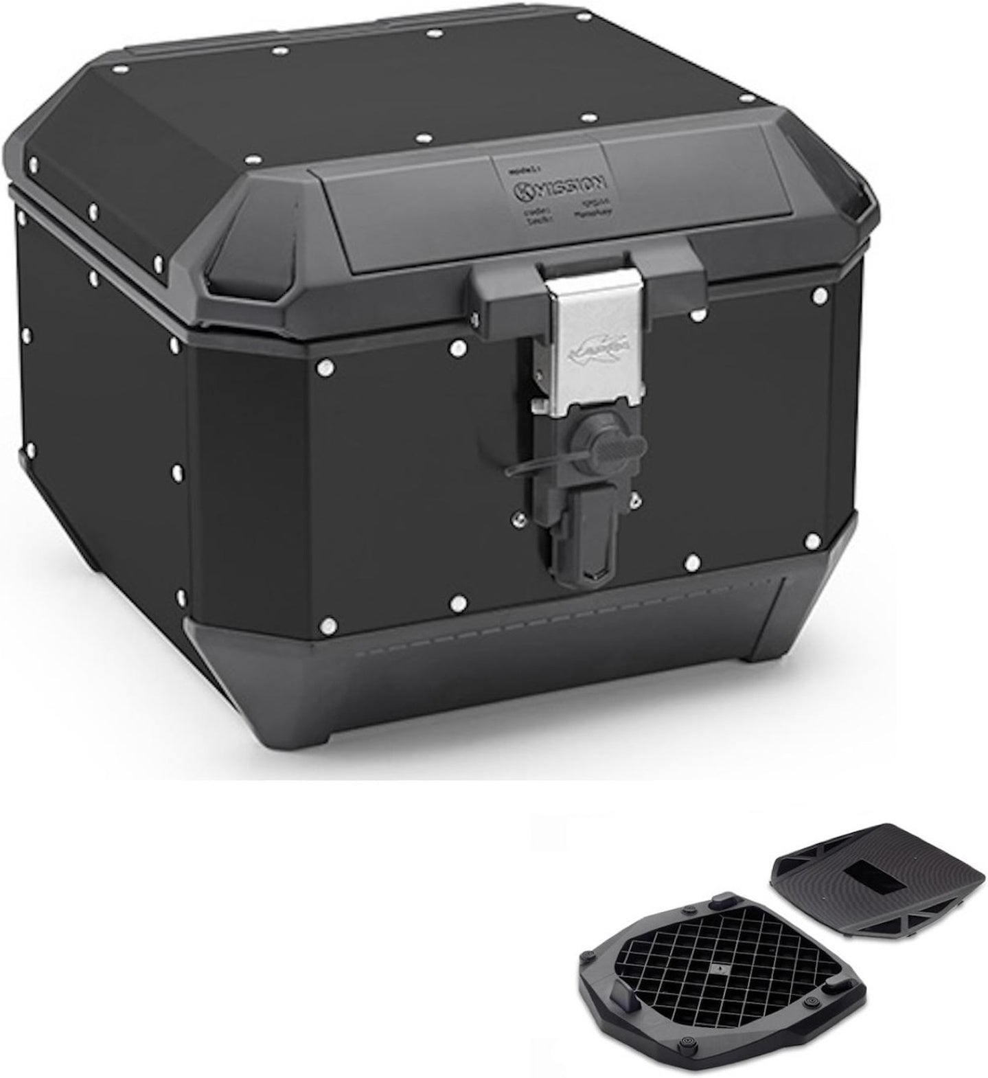 Top Case Kms44B + Rear Rack K'Mission Aluminium - Kappa Moto Compatible With Triumph Tiger 800 Xc - Xr (2018-2019)