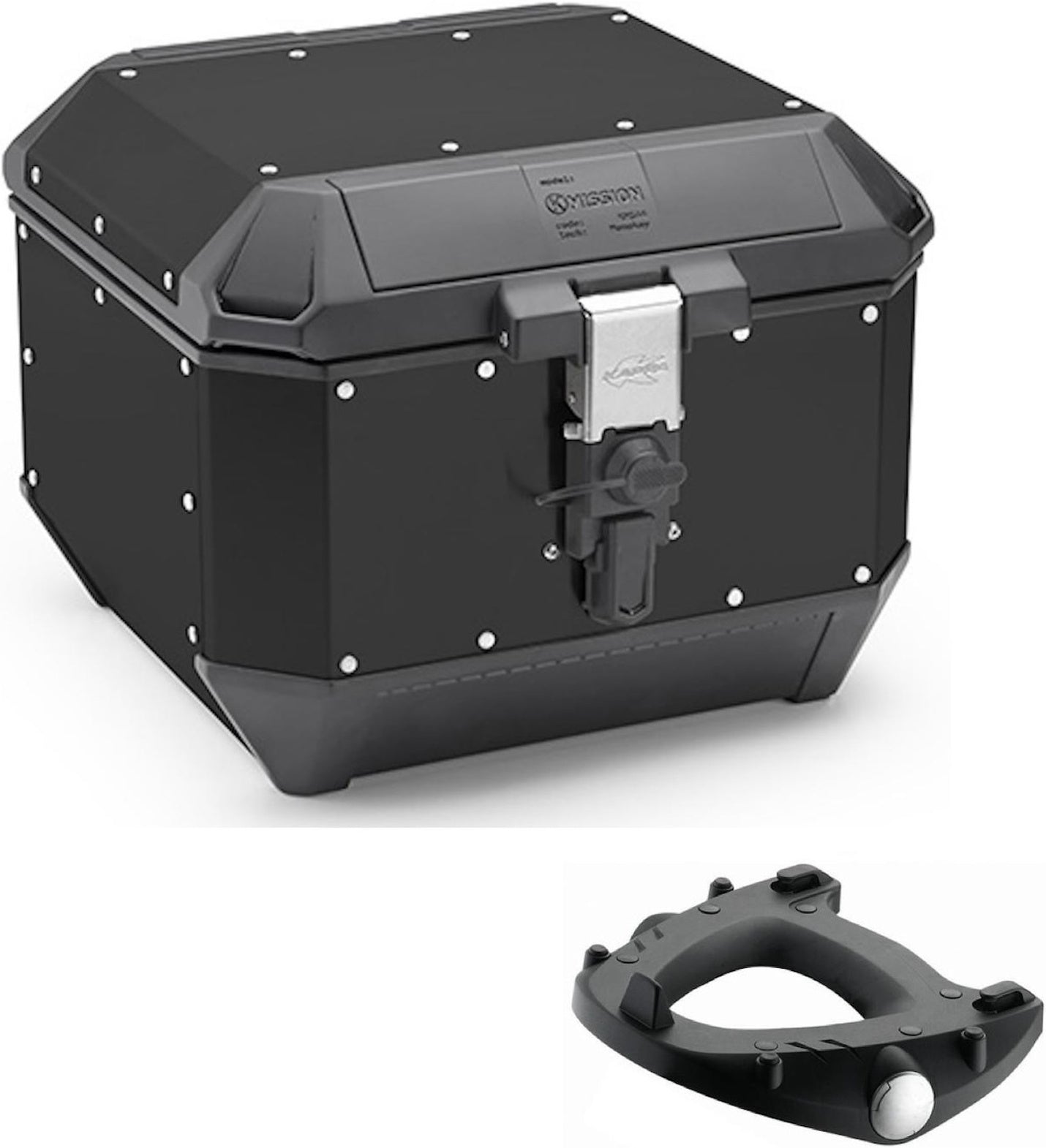 Top Case Kms44B + Rear Rack K'Mission Aluminium - Kappa Moto Compatible With Kymco Downtown 350 I Abs (2015-2023)