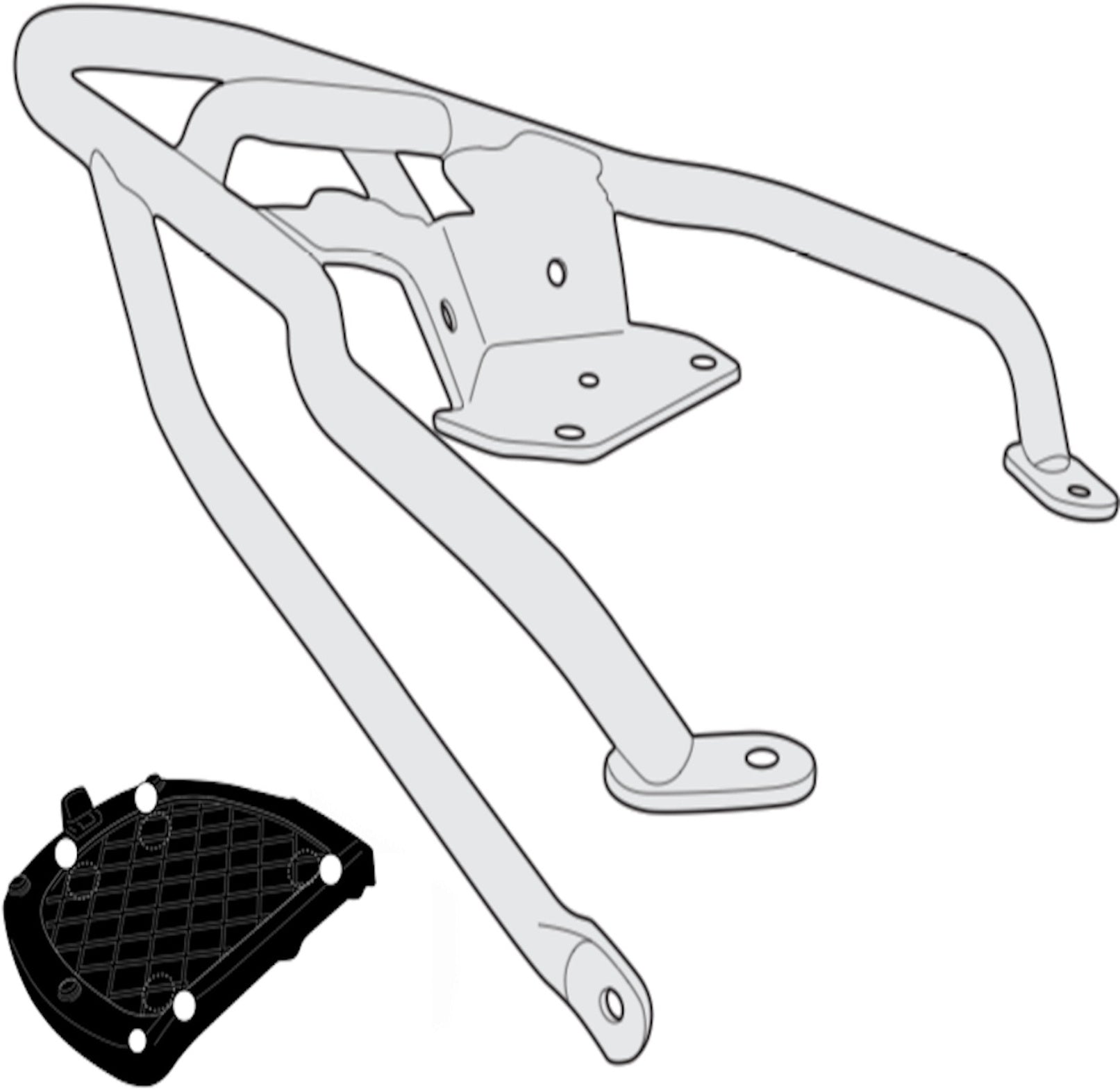 Rear-Rack Monokey - Kappa Moto Compatible With Triumph Street Twin 900 (2016-2022)