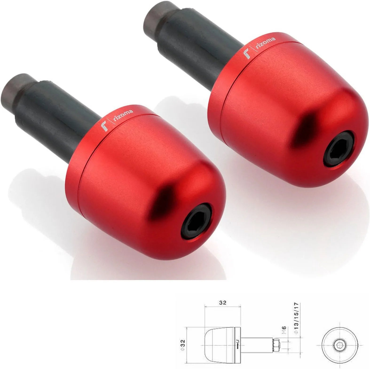Couple Bar-End Plugs Ma302R - Rizoma Compatible With Yamaha Xsr 900 (2016-2021)