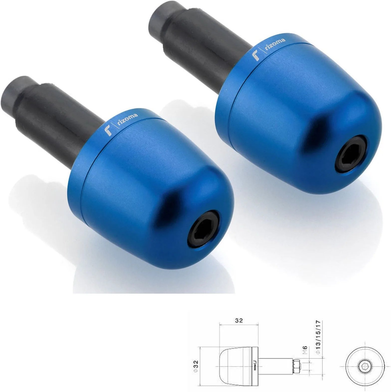 Couple Bar-End Plugs Ma302U - Rizoma Compatible With Yamaha Xsr 900 (2016-2021)