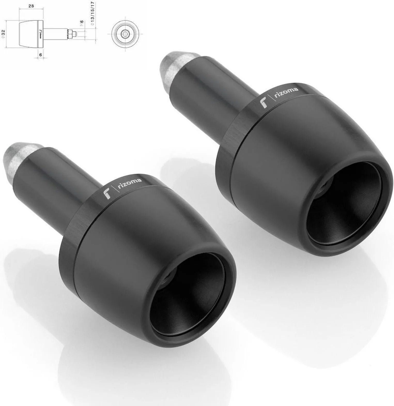 Couple Bar-End Plugs Ma532B - Rizoma Compatible With Suzuki Gsr 600 (2006-2011)