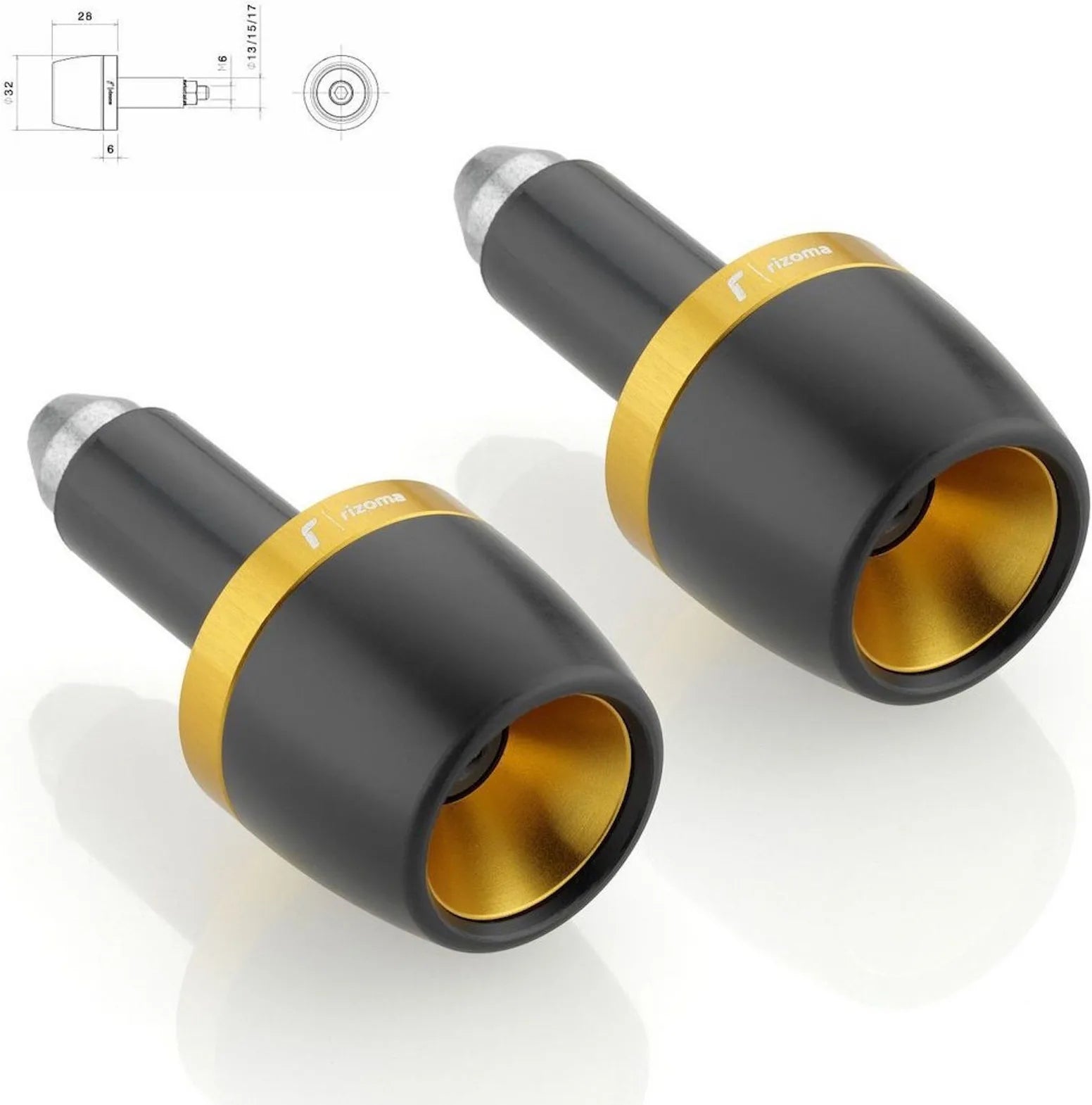 Couple Bar-End Plugs Ma532G - Rizoma Compatible With Ducati Scrambler 800 Full Throttle (2015-2019)