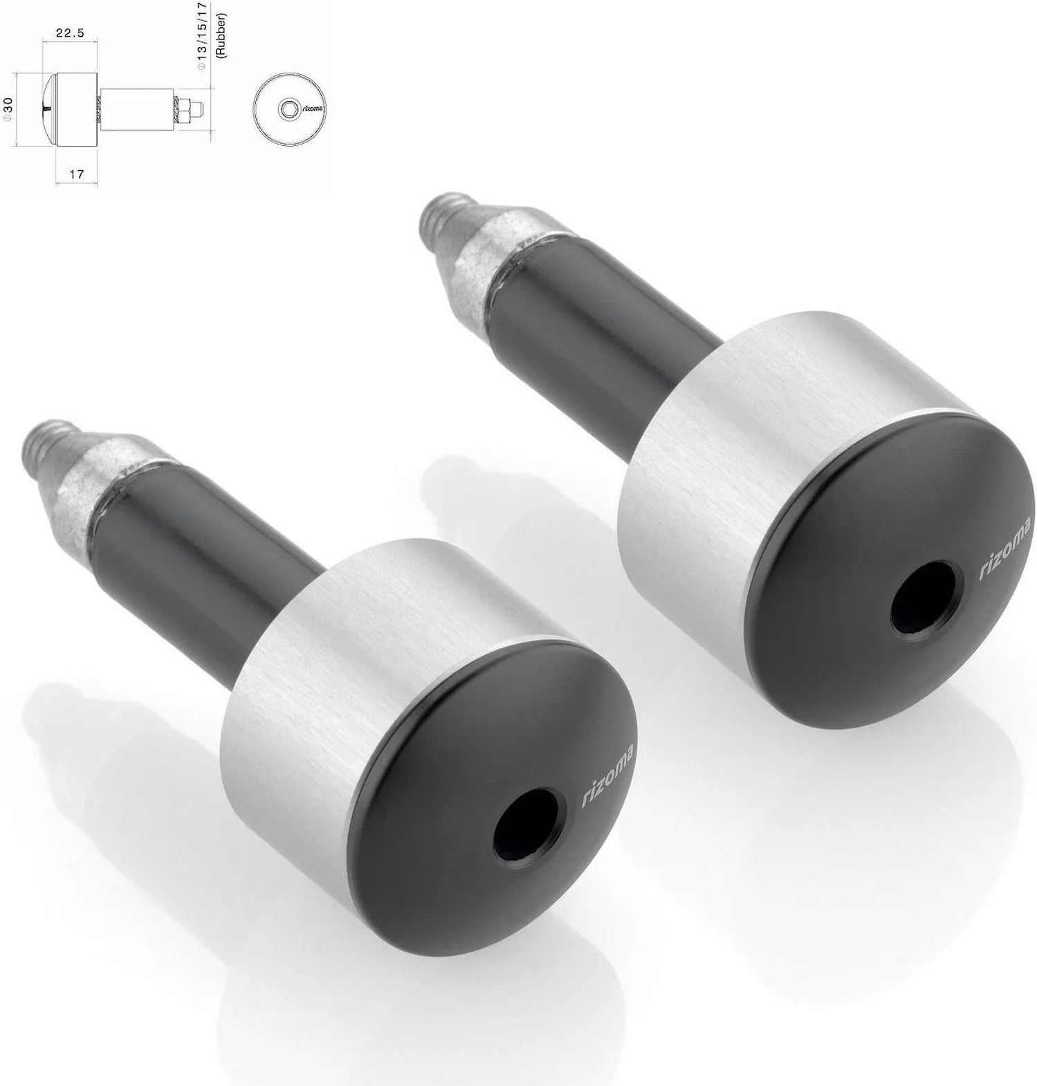 Couple Bar-End Plugs Ma533A - Rizoma Compatible With Suzuki Gsx-S 1000 Abs (2015-2017)