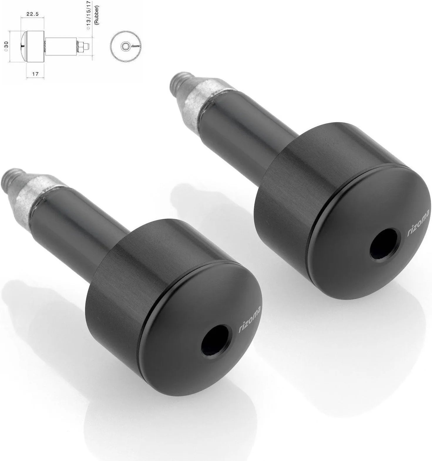 Couple Bar-End Plugs Ma533B - Rizoma Compatible With Kawasaki Z 1000 (2017-2019)