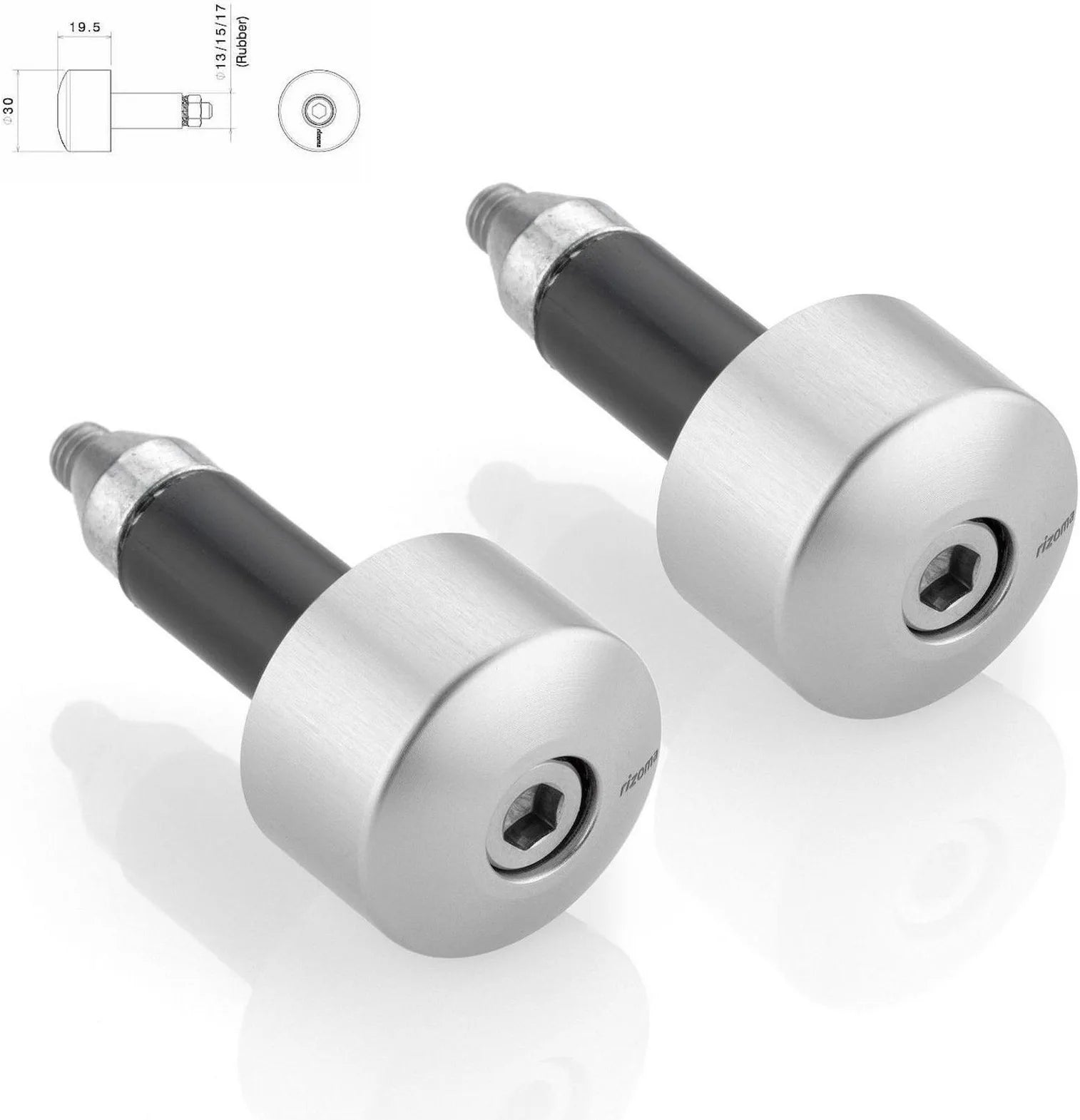 Couple Bar-End Plugs Ma534A - Rizoma Compatible With Suzuki Gsr 750 (2010-2015)