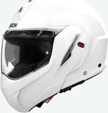 Flip-Up Motorcycle Helmet Airoh Mathisse Ii - Mth214 Thermoplastic Hrt Gloss White Color Size Xs