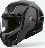 Flip-Up Motorcycle Helmet Airoh Mathisse Ii - Mth2G35 Thermoplastic Hrt Gloss Grey Genius Size M